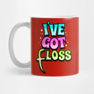 Funny Typographic Meme Pun I've Got Flaws Floss Mug